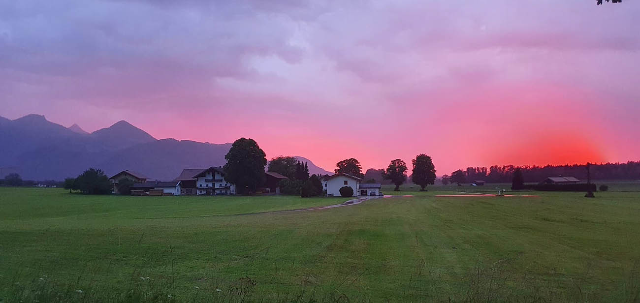 Hub im Sonnenuntergang