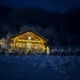 Ferienhütte im Winter