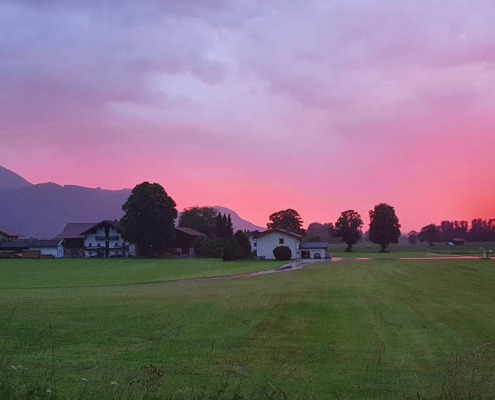 Hub im Sonnenuntergang